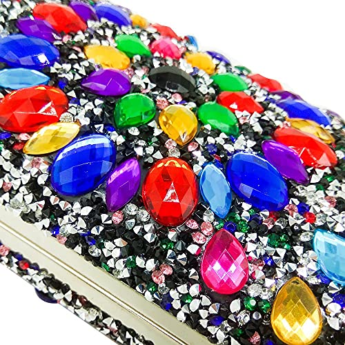 Image of Boutique De FGG Mini Pearl Clasp Crystal Clutch Purses for Women, Evening Bags Wedding Handbag, Party Rhinestone Clutch Bag
