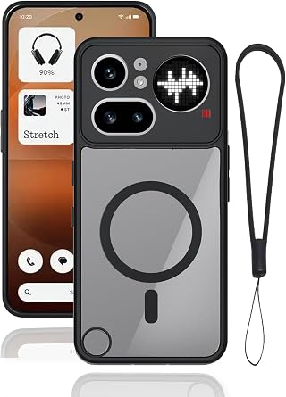 Magnetic Case for Nothing Phone 4a Pro, Rugged Protective Cover with Lanyard, Shockproof, Scratch Resistant Frosted Black