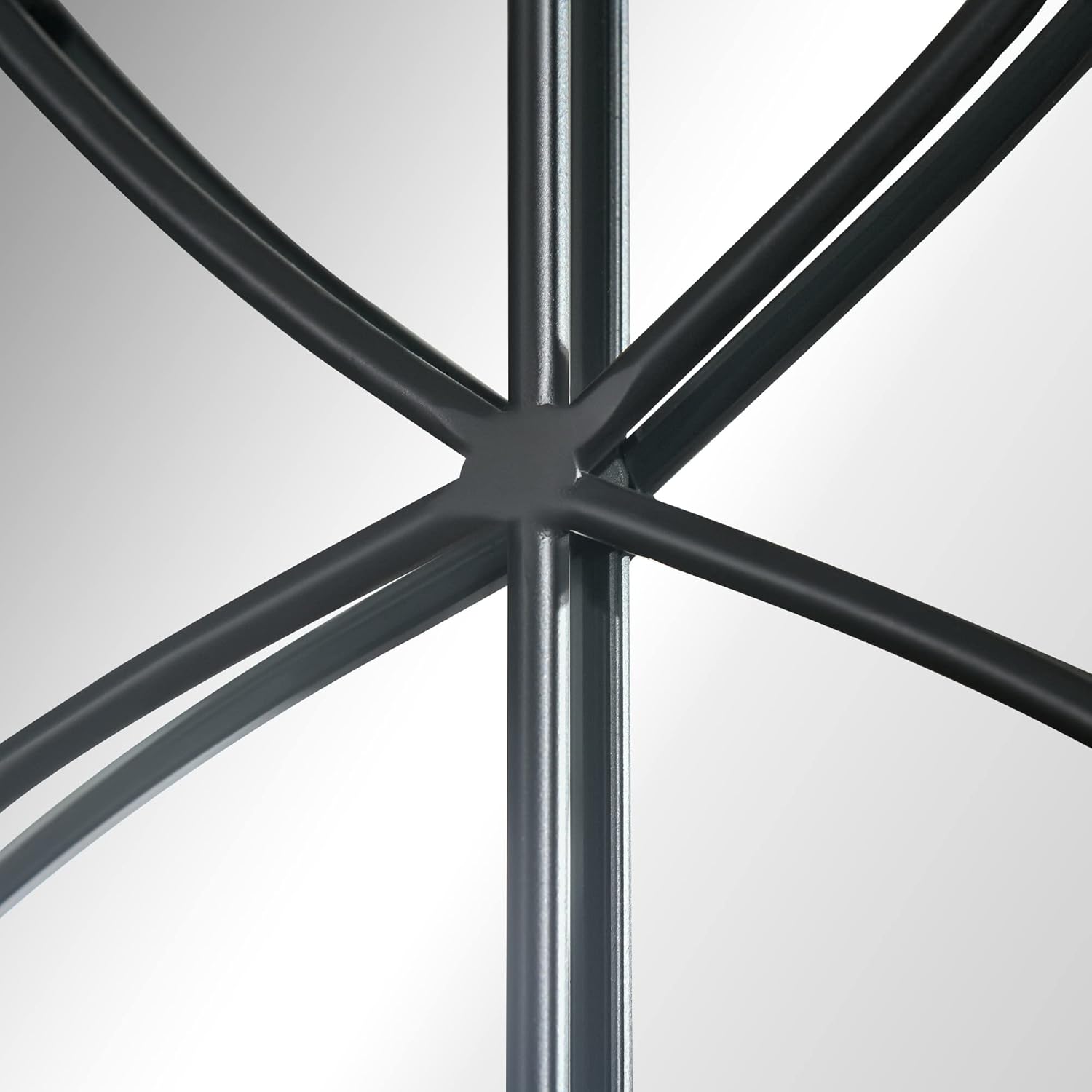 HOMCOM 36.5" x 23.5" Large Farmhouse Wall Mirror, Arch Window Mirror for Wall Decor in Living Room, Bedroom, Entryway, Rustic Wood Grain