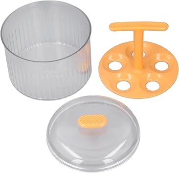 Meatball Maker Manual Kitchen Meatball Forming Machine 5 Balls Press Mould Machine Kitchen Extruded Meatball Making Tool Vegetable Meatball Making Mould DIY Cooking Tools Orange