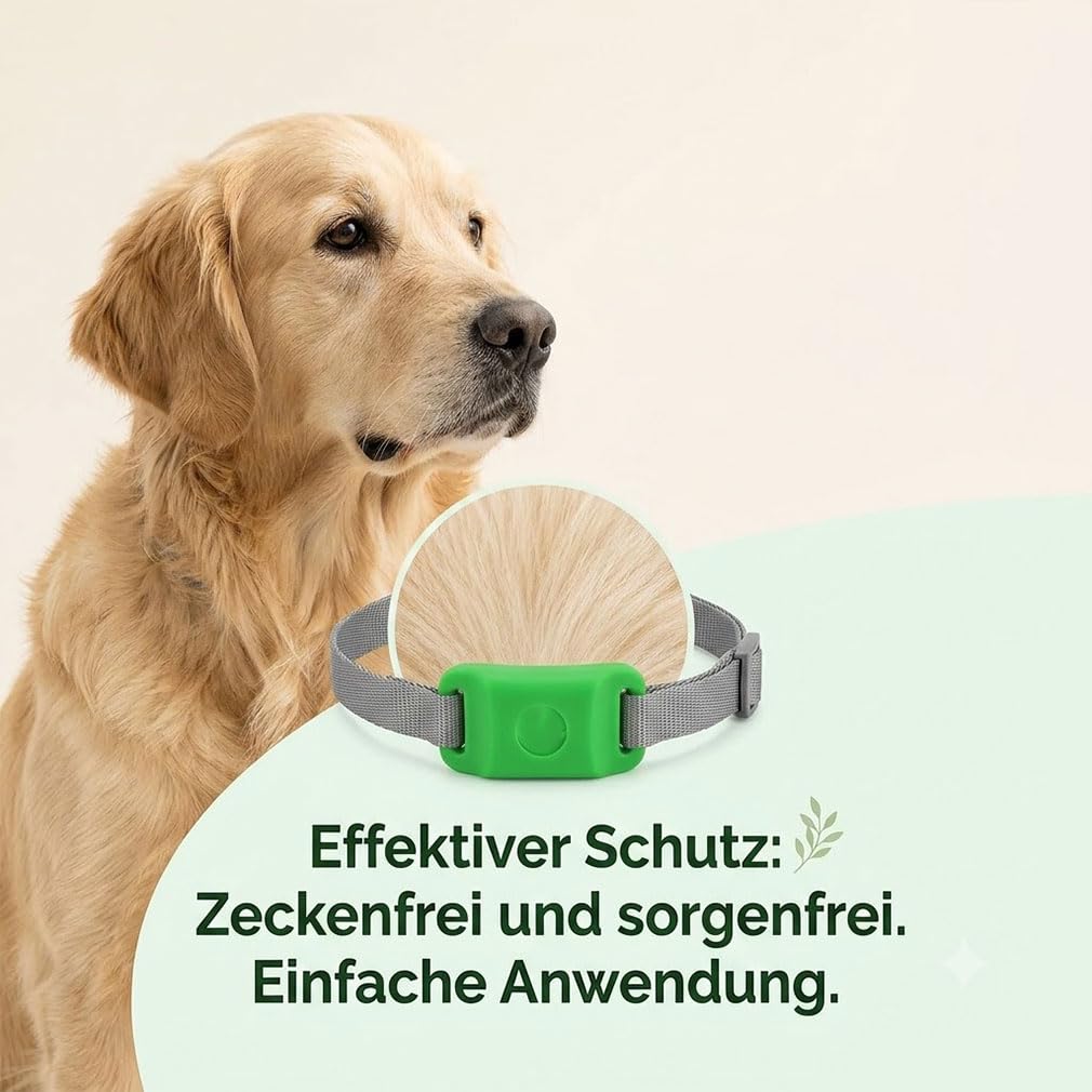 Evacare Flohfrei Anhänger für Hunde - 12 Monate Langzeit Frische-Effekt & Natürlich Wohlbefinden | Sicherer Klickverschluss für Welpen, Mittlere & Große Hunde (Grün,1PCS)