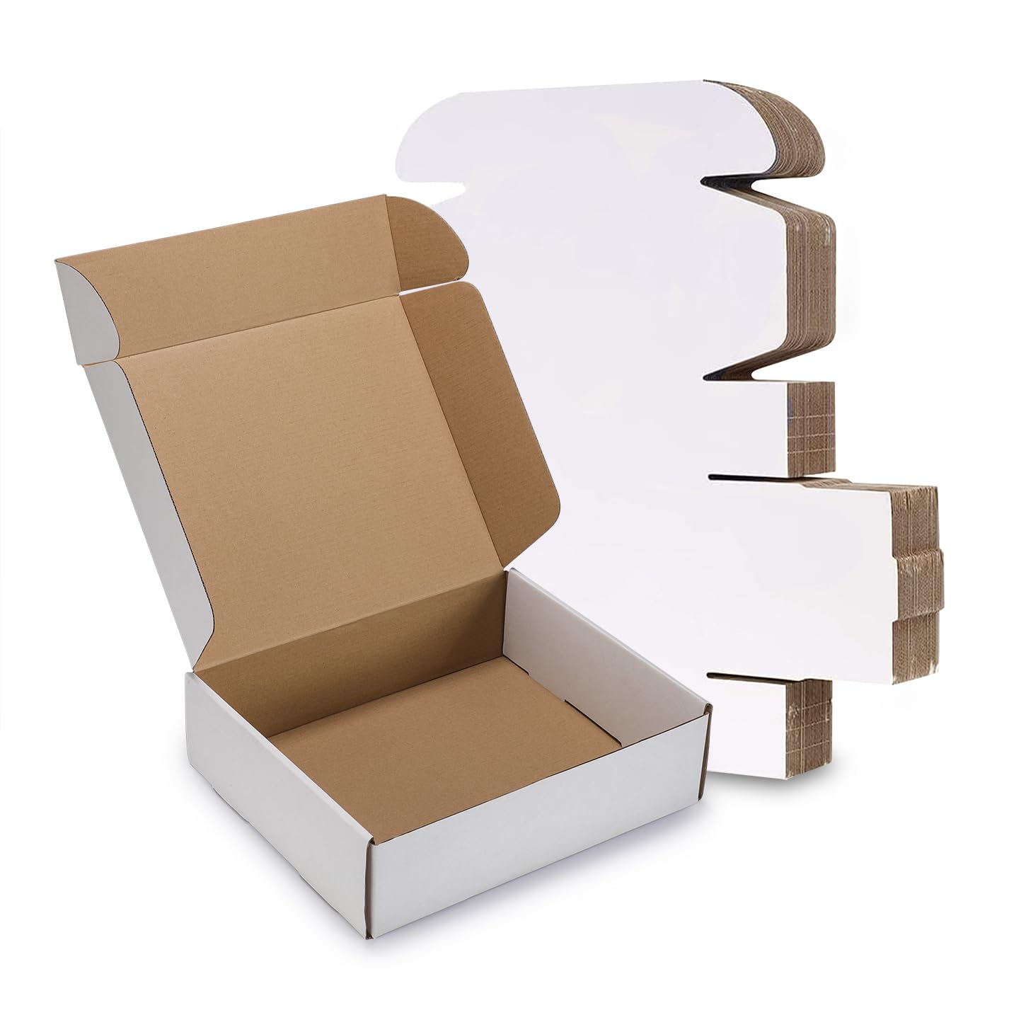 10x7x3 inches Shipping Boxes 25 Pack,TUKYLIL White Corrugated Cardboard Box,Mailer carton for Packaging Small Business,Gifts,Craft,Jewelry,daily