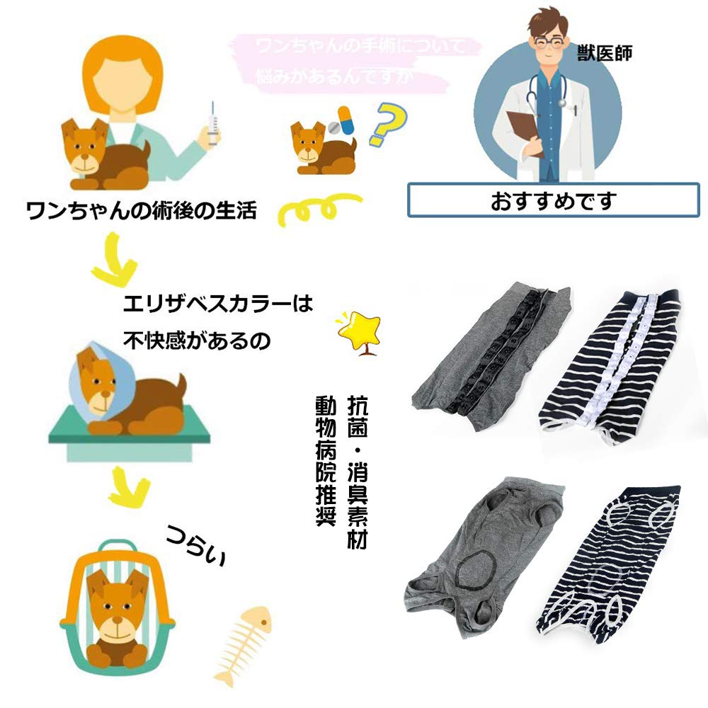 Amazon | 犬用術後ウェア 腹部の傷口保護 傷舐め防止 エリザベスカラー