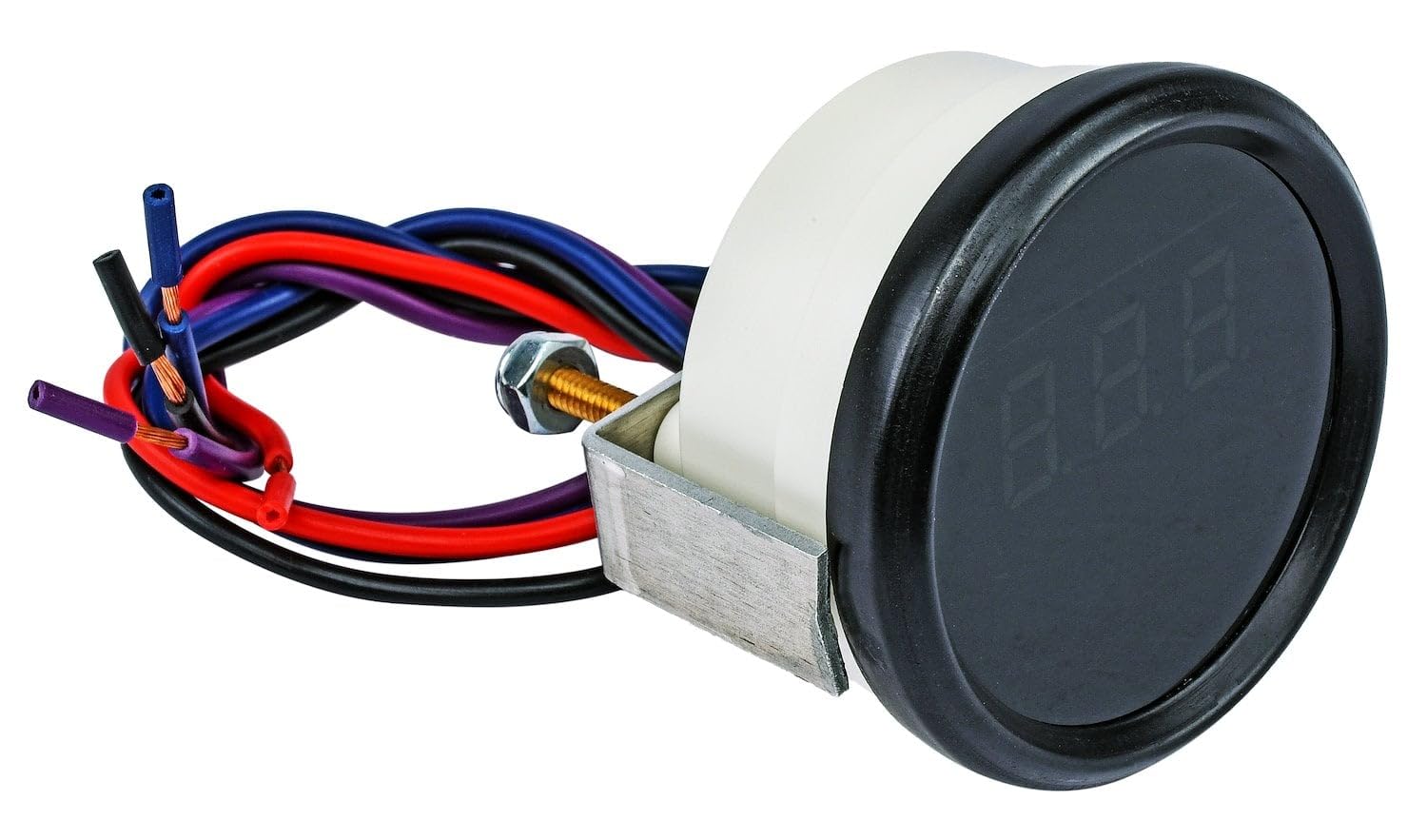 JEGS Transmission Temperature Gauge | 2-1/16� Diameter | LED Digital | Programmable | Black Face/Bezel with Blue Numbers | Includes Mounting Hardware