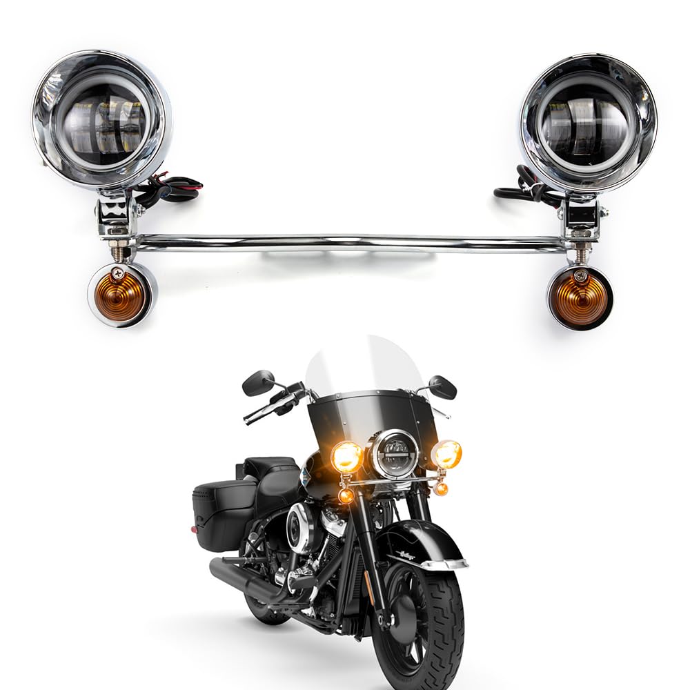 Set di fari antinebbia e indicatori di direzione per moto con supporto per VT 750, VT 1100, VTX 1300, VTX 1800 e Shadow GL Luci supplementari (Stile A)