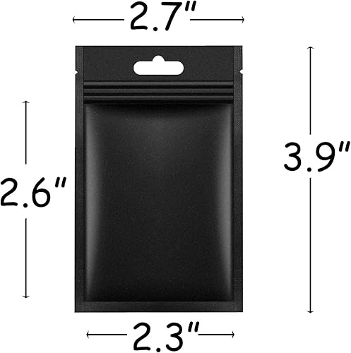 Miniatura 9 de 100 bolsas de plástico con cierre de cremallera de Mylar a prueba de olor, color rojo para almacenamiento de alimentos (3.9 x 7.1in)