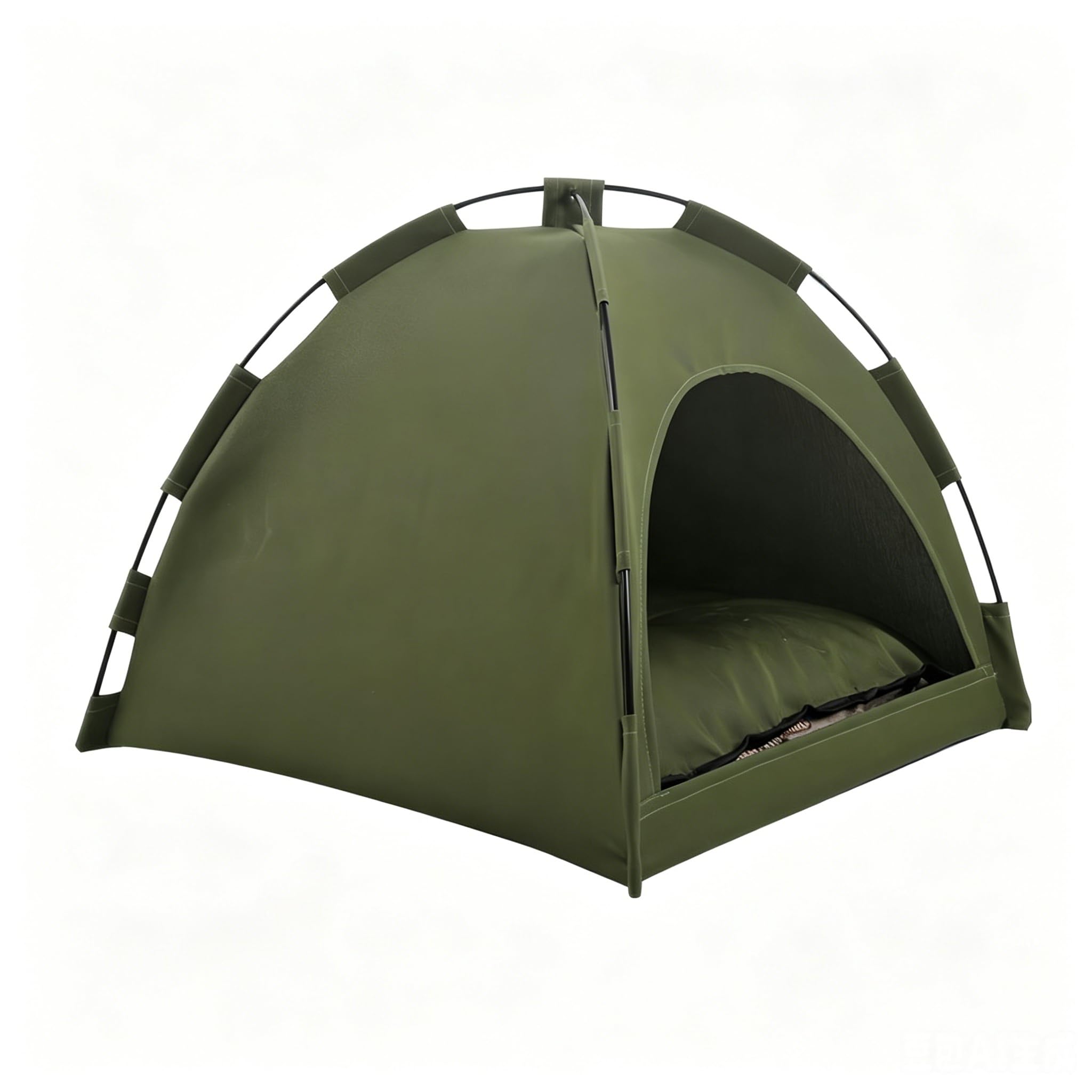 Tente tipi pour animaux de compagnie, tente pour chien et chat avec coussin en peluche, tentes pour animaux de compagnie, maisons pour chats et chiens (vert armée, L : 50 x 50 cm (convient aux animaux
