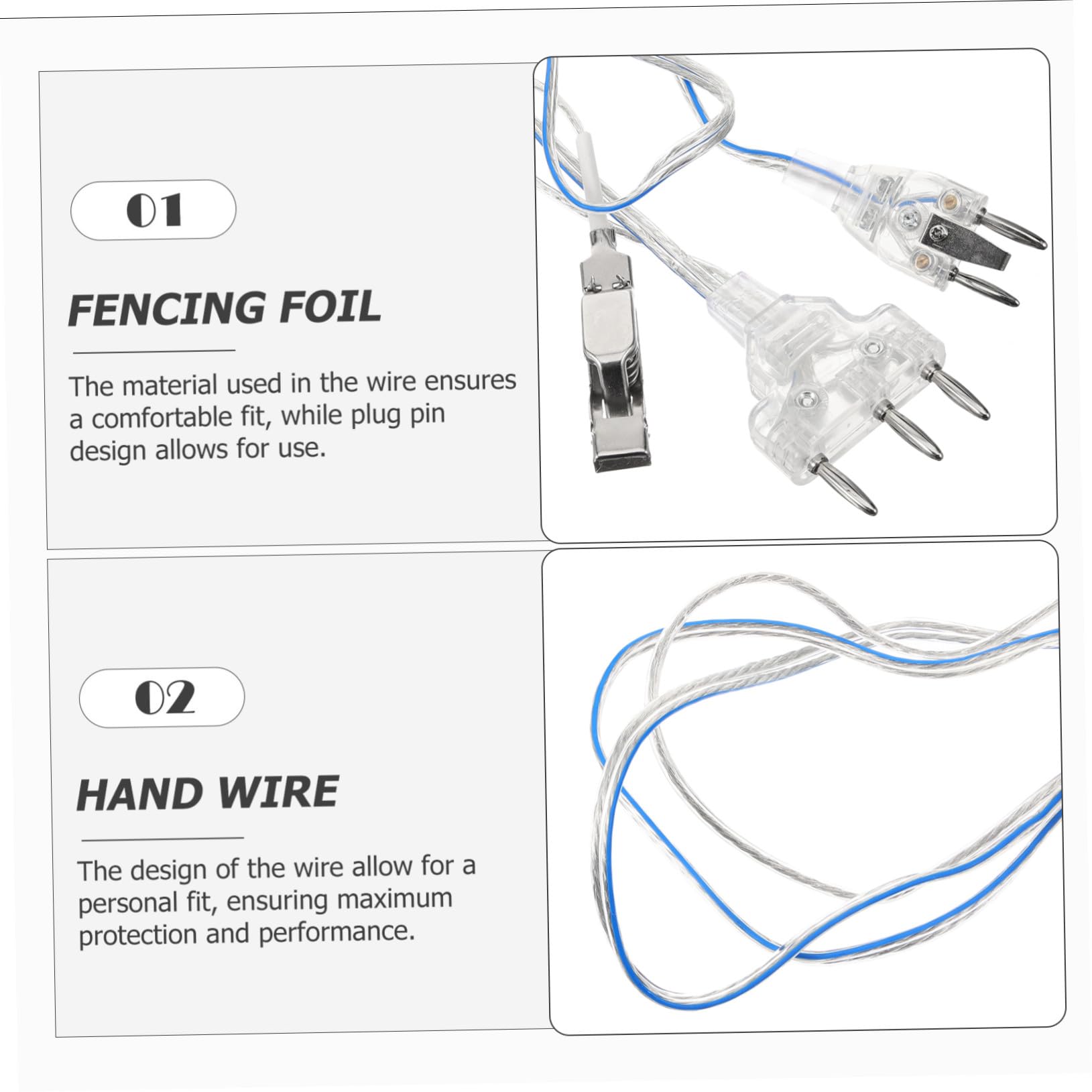 Cordon de Transparent pour Équipement Escrime Fil Conducteur Résistant pour Fleuret Protection et Performance