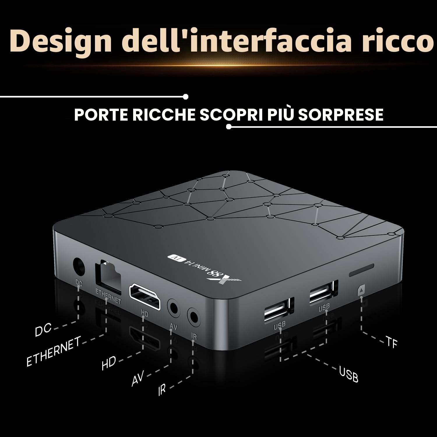 Box TV Android 14.0, Box Android 4K HDR10 2GB RAM 16GB ROM RK3518 Quad Core | Android Box Supports 2.4G/5G dual-band Wi-Fi6, BT 5.0, 64bit Cortex-A53 Chipset, Voice Control Smart TV Box
