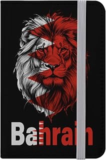 Lion funny Bahrain flag Passport Holder Covers Premium PU Leather Passport Holder Wallet for Women Men Travel Documents Organizer Protector