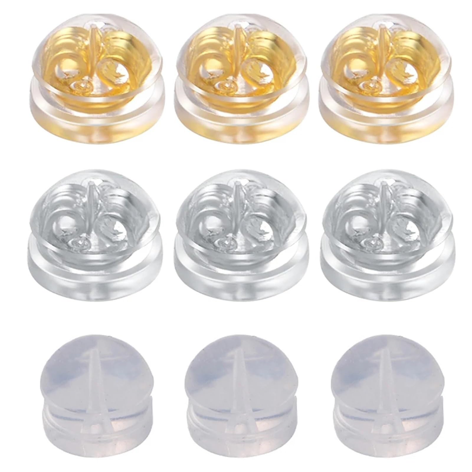 Tapones de goma de silicona transparente dorada para crear joyas 5