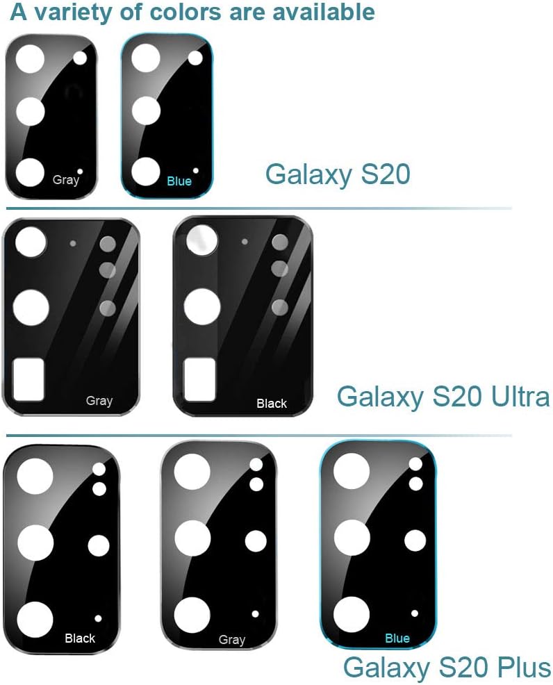S20 Ultra Camera Lens Protector,JanCalm Upgraded Metal Frame NO Glare HD Clear,Anti-Scratch Fingerprint-Resistant Bubble-Free Tempered Glass Designed for Samsung Galaxy S20 Ultra 5G (2 Pack) (Black)