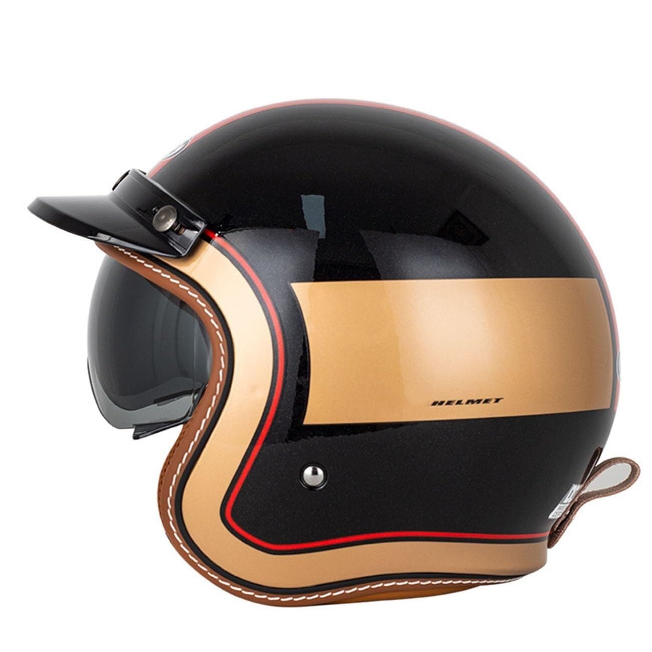 Casque mobylette et scooter style vintage 3/4 face ouverte idéal pour balade en ville