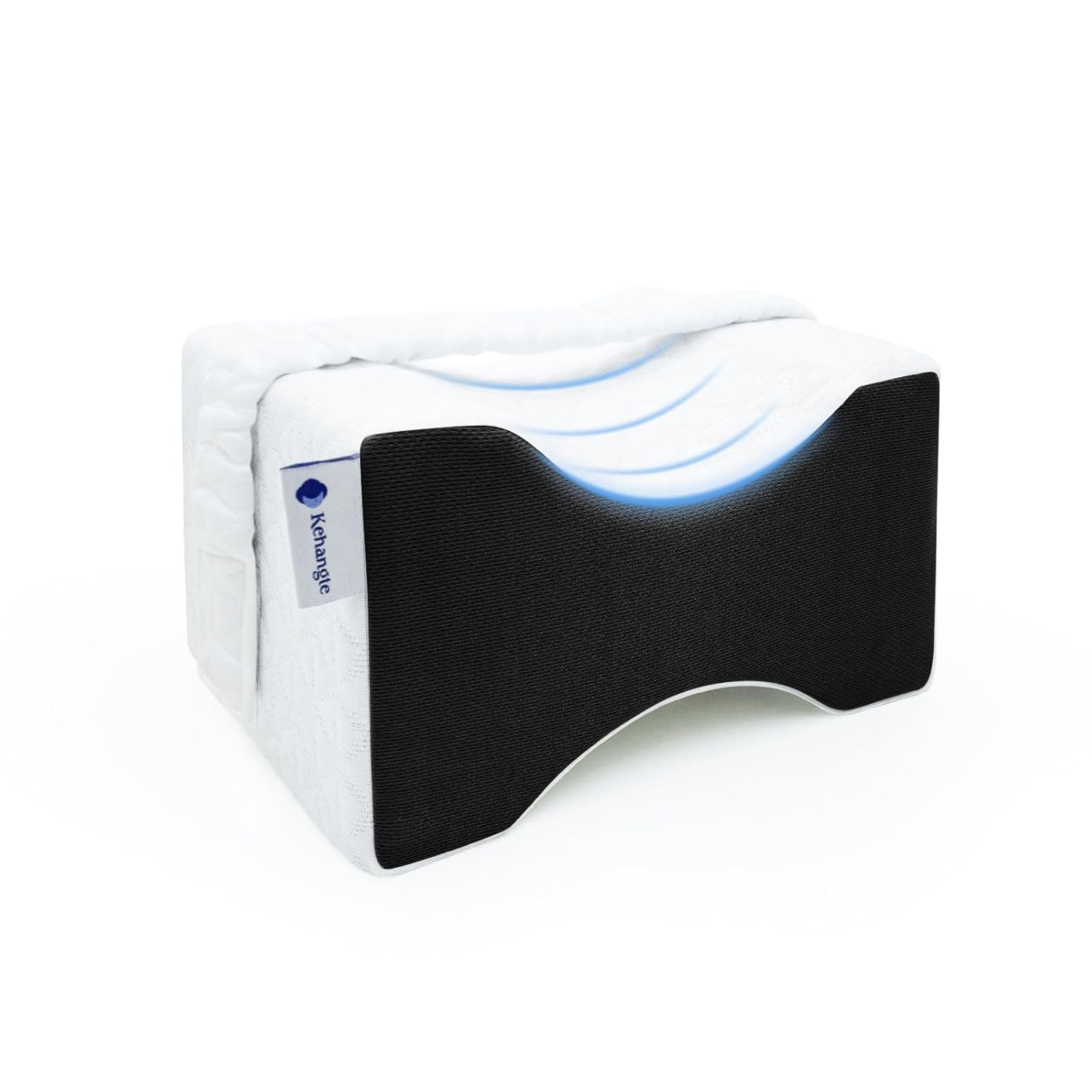 Knee Pillow for Side Sleepers,Leg Pillow,Knne Pillow,Leg Pillow for Side Sleeping,Memory Foam Support Ergonomic Pillow, Removable Cover,White&Black