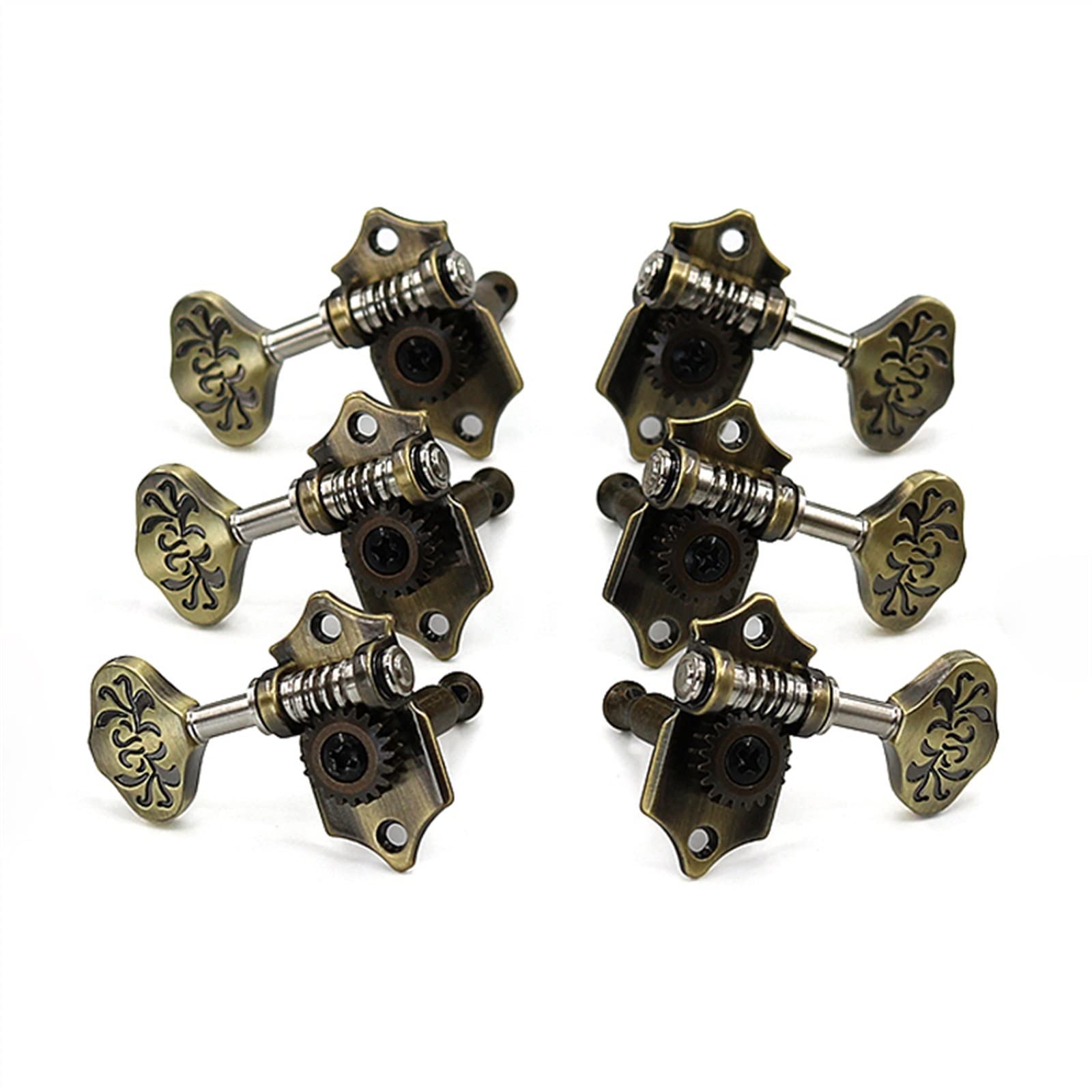3R3L Gitarrensaiten-Stimmwirbel, Mechaniken, offener Typ, Bronze-Mechaniken für Akustikgitarrenteile Stimmgeräte Ersatzteile für gitarren