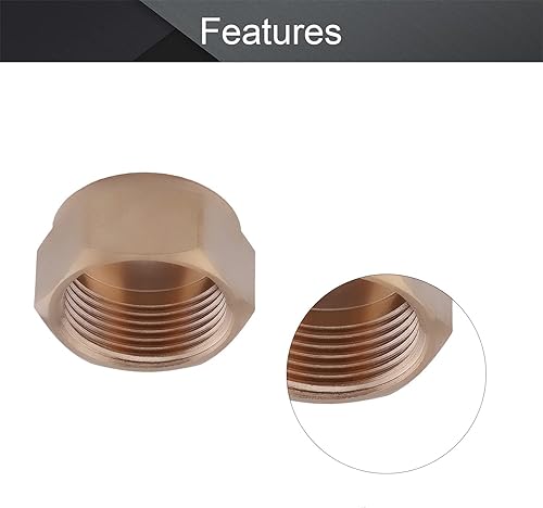 Miniatura 3 de Othmro Tapa de válvula de montaje de tubería G38, conector de manguera de rosca hembra hexagonal de latón, para juntas de boquilla de tuberías de