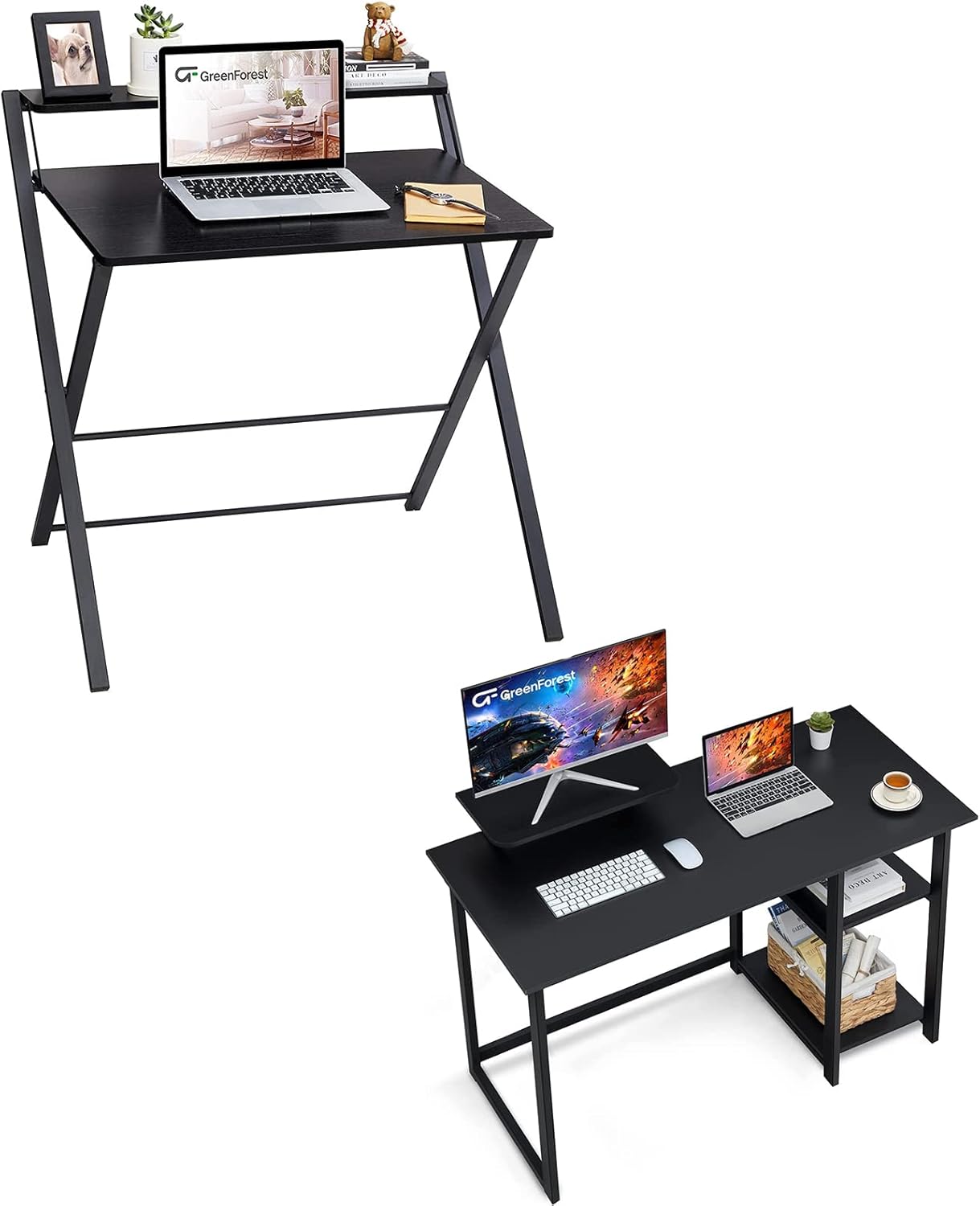 GreenForest Small Folding Desk No Assembly Required with