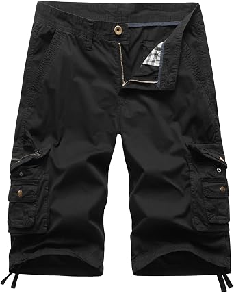 Mens Cargo Shorts Multi Pockets Twill Cotton Relaxed Fit Outdoor Camo Cargo Short for Men