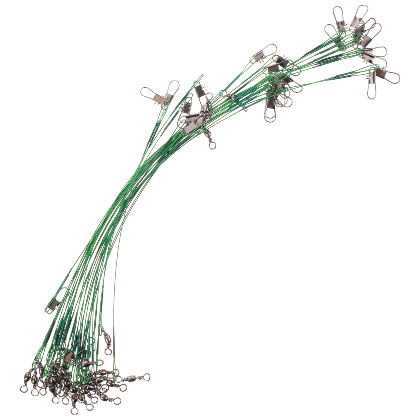 BESPORTBLE 4sets Saltwater Fishing Leaders Wire Leaders Swivels Snap Leading Rope 30pcs*4