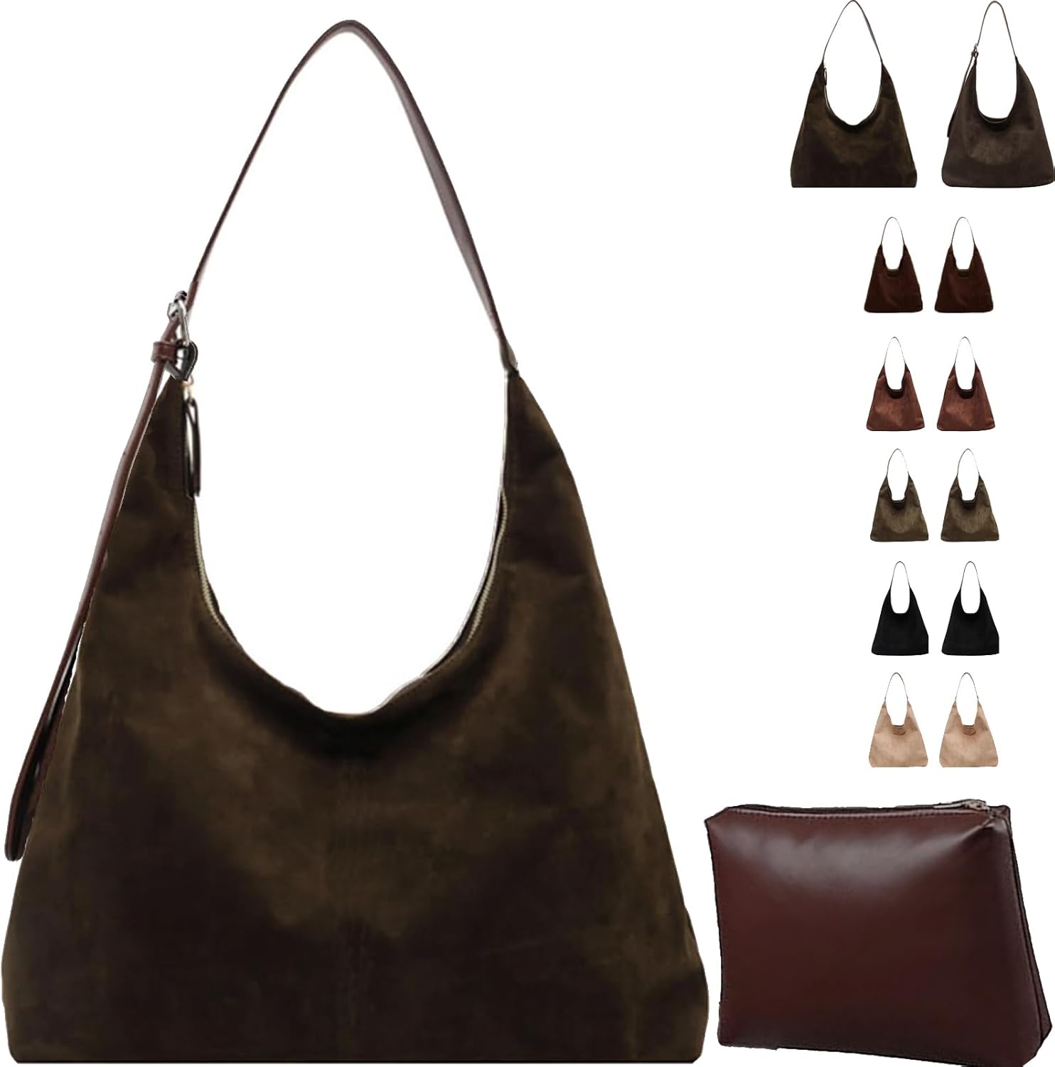 Brown Suede Bag for Women, Brown Suede Tote Bag Purse, Suedes bags for Women, Shoulder Bags