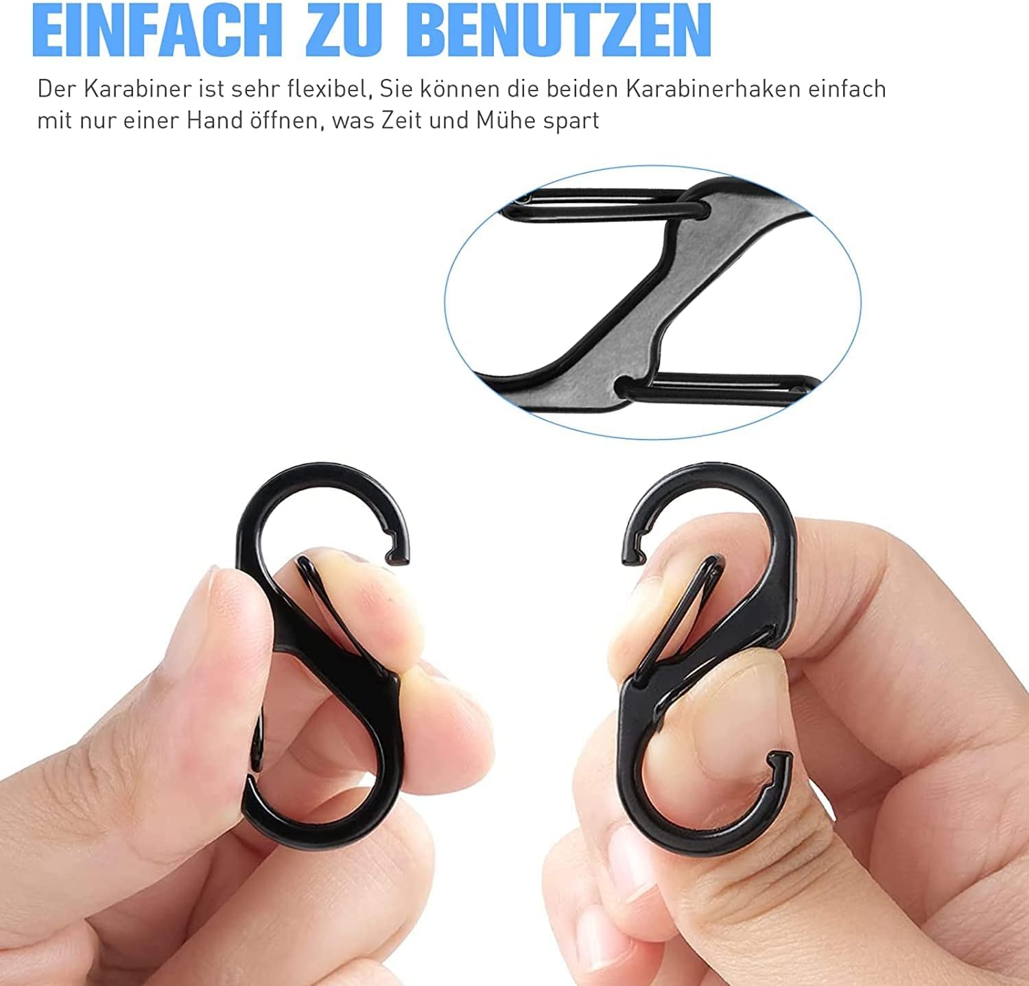 DEXIFUXI 30PCS S Small Carabiner Keyring Clip - Image 4