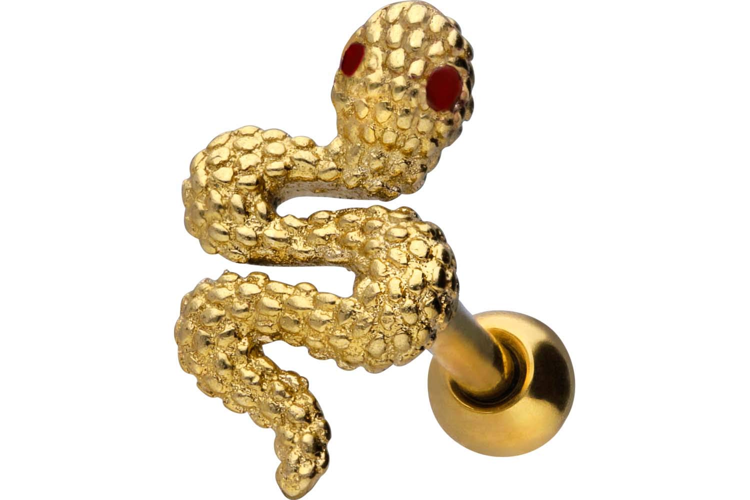 PIERCINGLINE piercing de oreja de acero quirúrgico | serpiente | Joyas para piercings de tapones para los oídos | selección de color