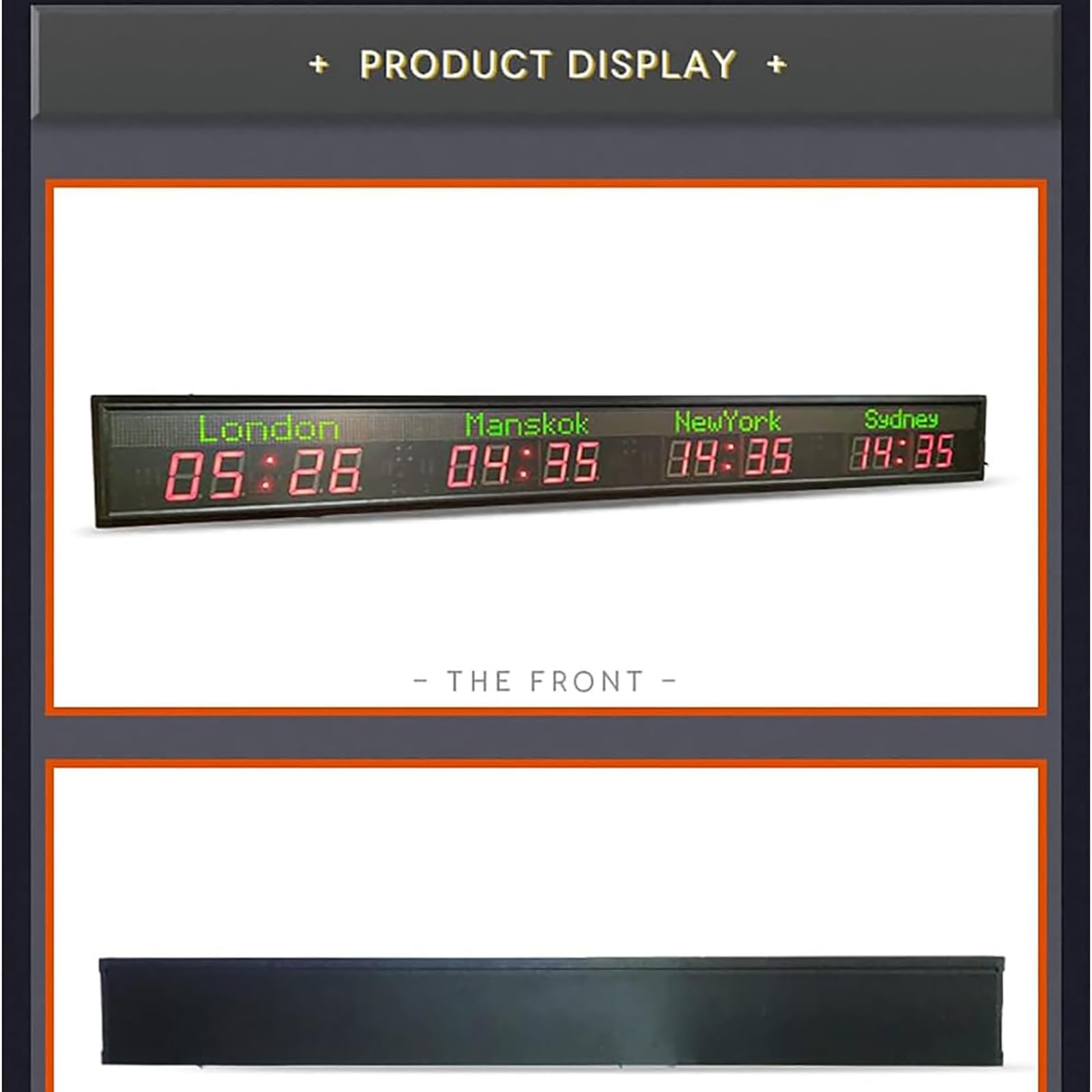 MObyat Reloj De Hora Mundial De 4 Ciudades, Reloj De Zona Horaria del Hotel con Control Remoto, 5 Niveles De Ajuste De Brillo/2 Modos/Longitud De Onda: 620-625 NM, para Oficinas De Hoteles
