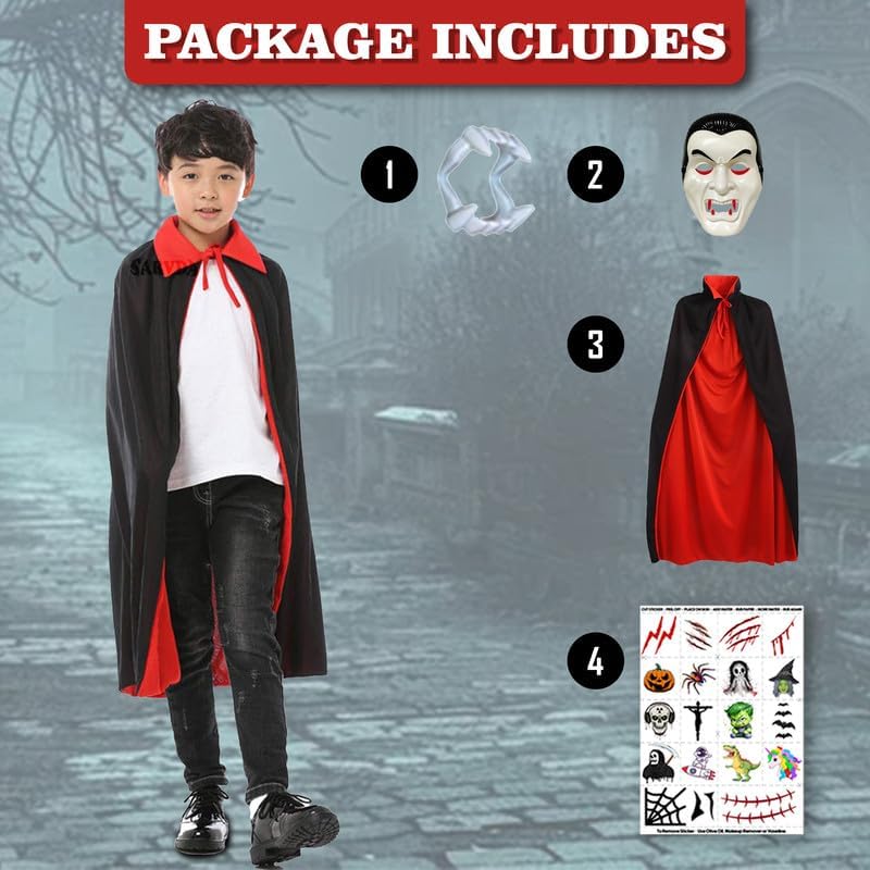 Image of Sarvda Halloween Dress | Costume and Accessories | For Girls and Boys | Haunted Horror Theme Party Vampire Witch Ghost Skeleton Draculla Pumpkin Scary Cosplay Dress