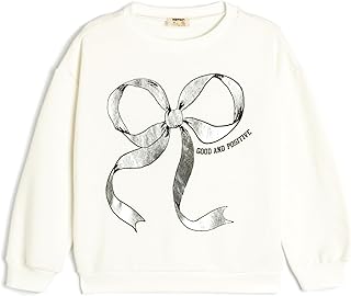 سويت شيرت مطبوع للبنات من كوتون