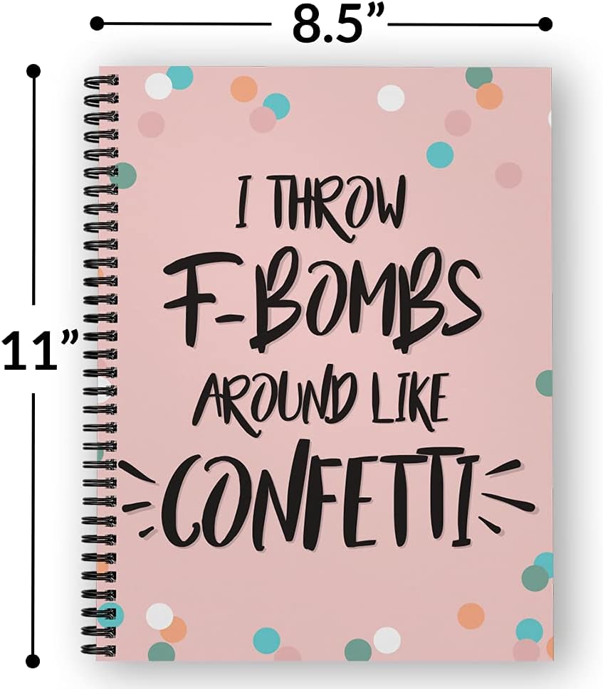 Gotcha Covered Notebooks Softcover F-Bombs 8.5" x 11" Snarky Spiral Notebook/Journal, 120 College Ruled Pages, Durable Gloss Laminated Cover, Black Wire-o Spiral. Made in the USA - Image 3