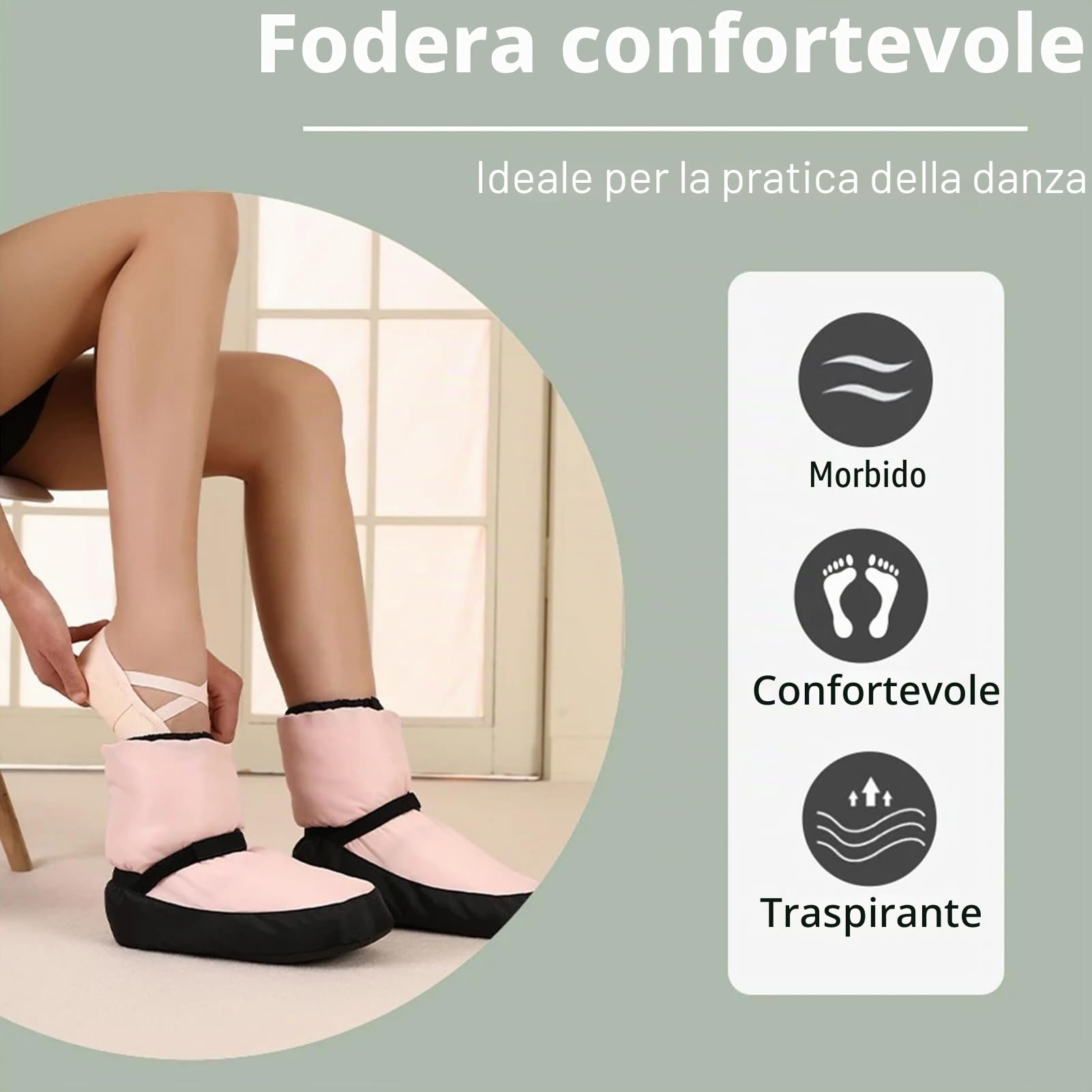 KAISUN Stivale Balletto, Warm Up Bootie, Scarpe da Ballo Donna, Dance Stivali Ballo Caldo Stivali Invernali Scarpe Allenamento Riscaldano(Rose,M(39-40))