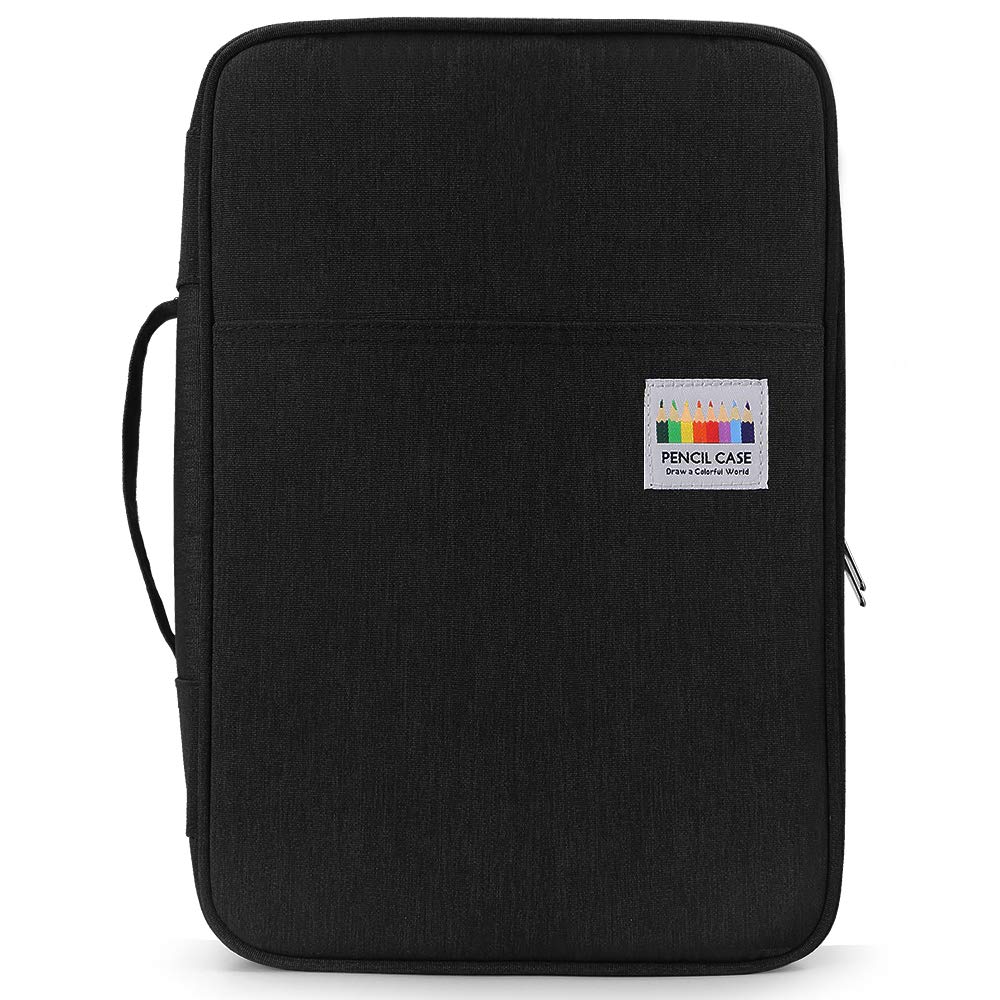 YOUSHARES 300 Slots matite professionale Astuccio Grande capacita matite Ampia Capacità Porta Penne Tasca Custodia Organizzatore Borsa Cancelleria per Teenager, Studenti e Artisti (Nero)