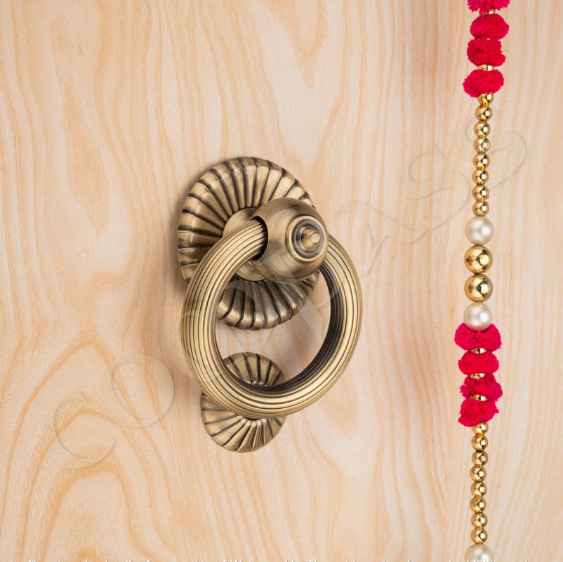 Image of COMPASS Gulf Flower Door Knocker | Gulf Flower Shape Door Knocker | Handmade Door Knocker for Front Door Brass | 6 inch | Pack of 1