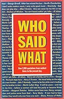 Who Said What When 1851524193 Book Cover