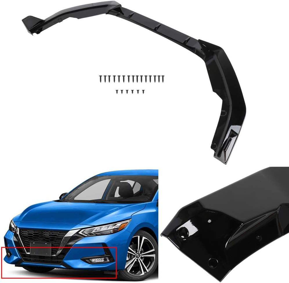 3Pcs Front Bumper Lip for Nissan for Sentra 2.0L 2020-2023, Front/Lower, PP/Glossy Black Air Dam Deflector