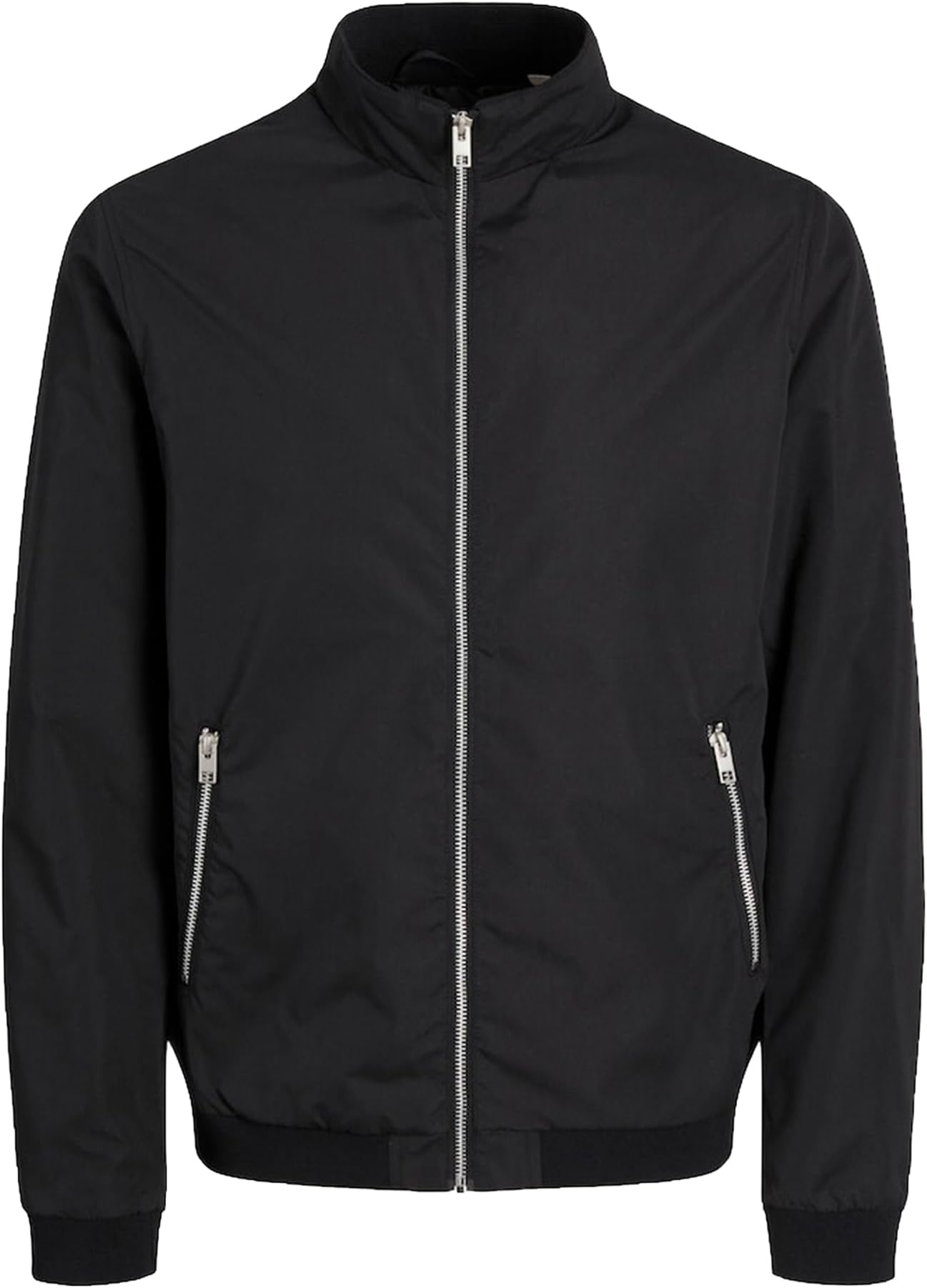 JACK & JONES Mens Bomber Jacket Lightweight High Neck Full Zip Coat Long Sleeve Jackets for Men, Size- S to 2XL