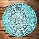 Rajsthaniartdecor Ombre Mandala Roundie Beach Indian Tapestry Hippy Gypsy Cotton Tablecloth Hippie B