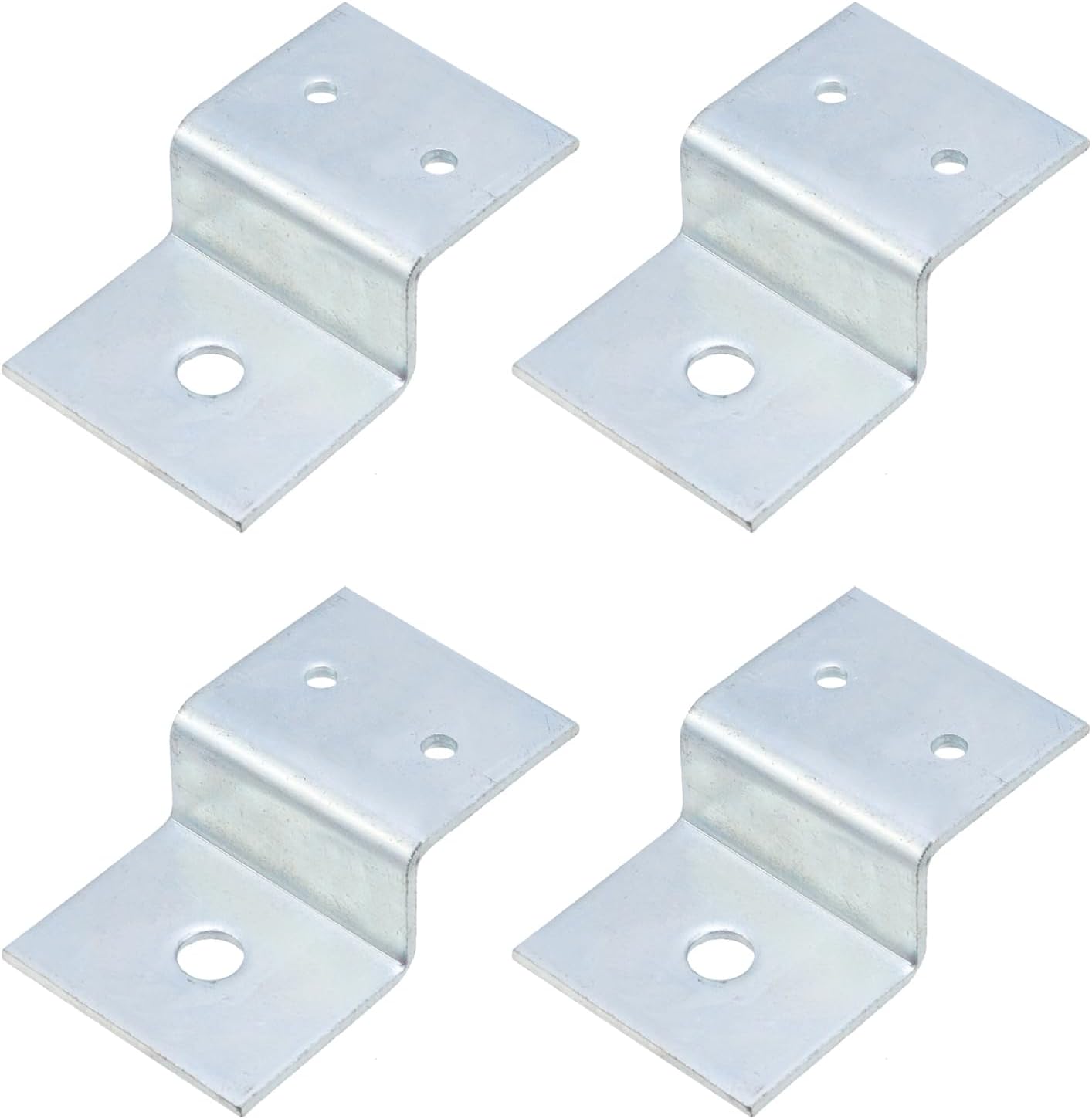 MY MIRONEY 4 PCS Silver Z Brackets, Heavy Duty Z Shape Right Angle Corner Braces Double Channel Profile Support Brackets for Shelf Fixing Connector(0.98" Height)