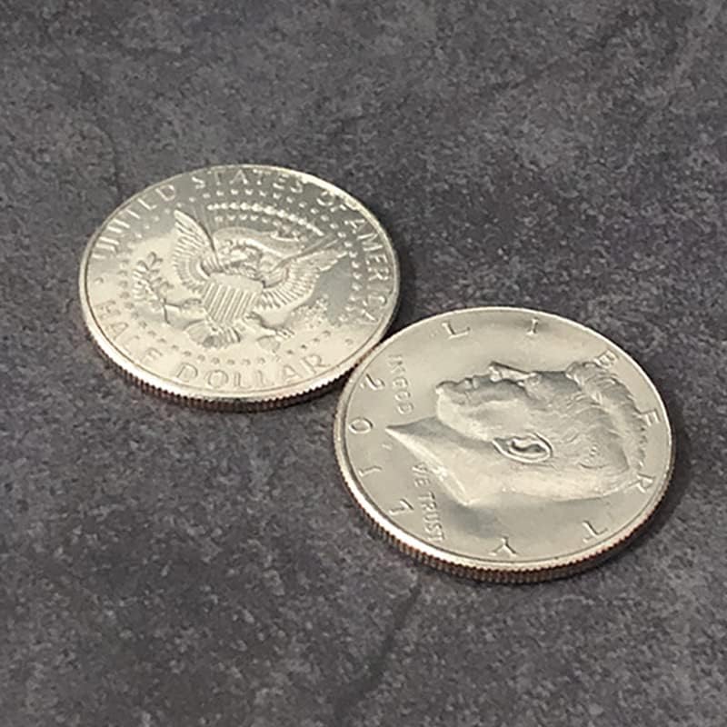 SUMAG Mighty Power Coin (Half Dollar) Magic Tricks Magnetic Coin Vanishing Magic Close up Street Illusions Gimmicks Props