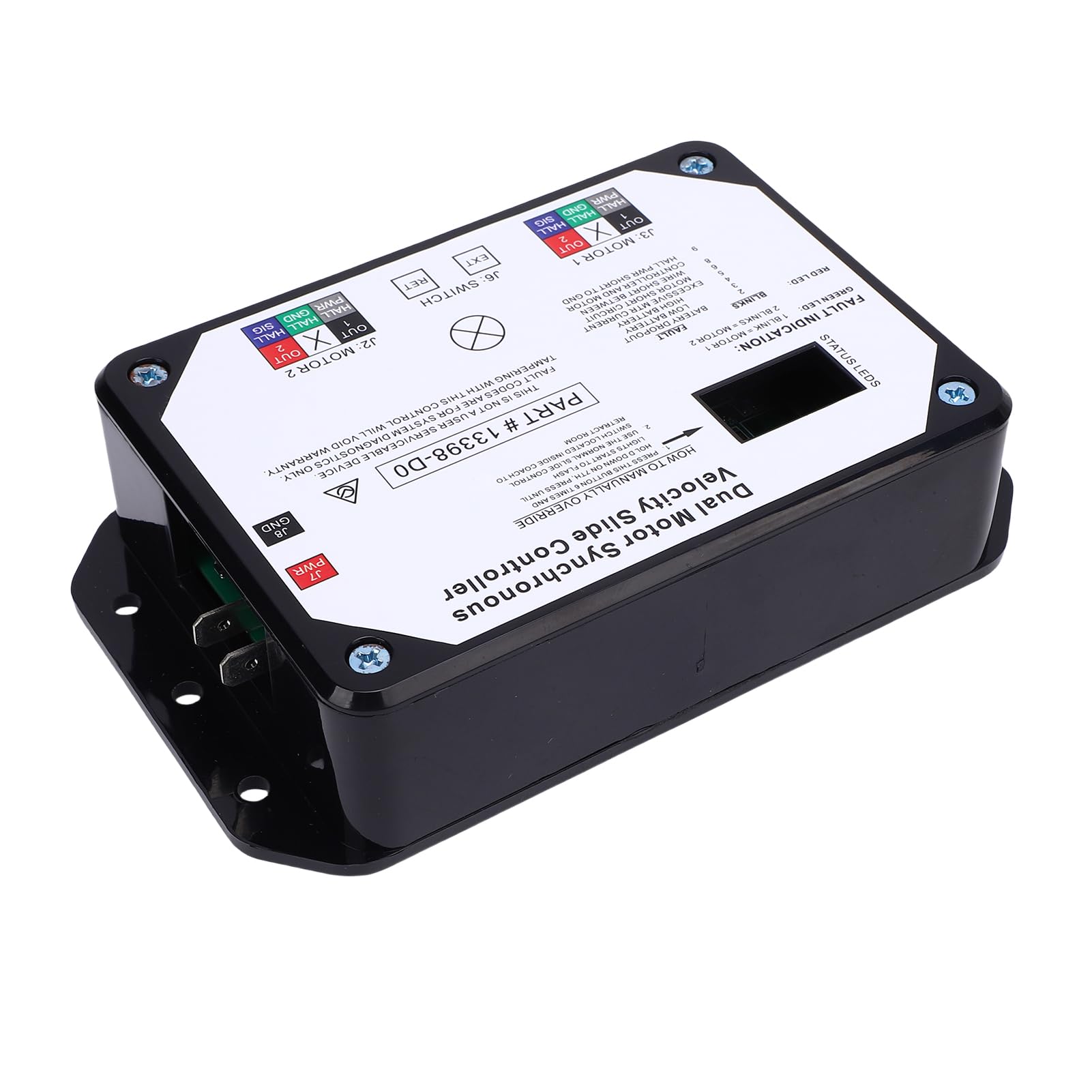 CHICIRIS Controller di Scorrimento per Motore Sincrono, Controller di velocità Sincrona a Doppio Motore ABS 13398 D0, Ingresso Sostitutivo Diretto per Lippert RV con Scorrimento a Parete