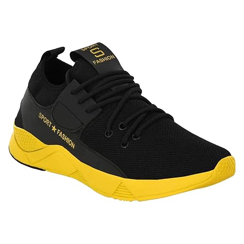 Aircop Men Yellow Mesh Sports Shoes - BRD-421