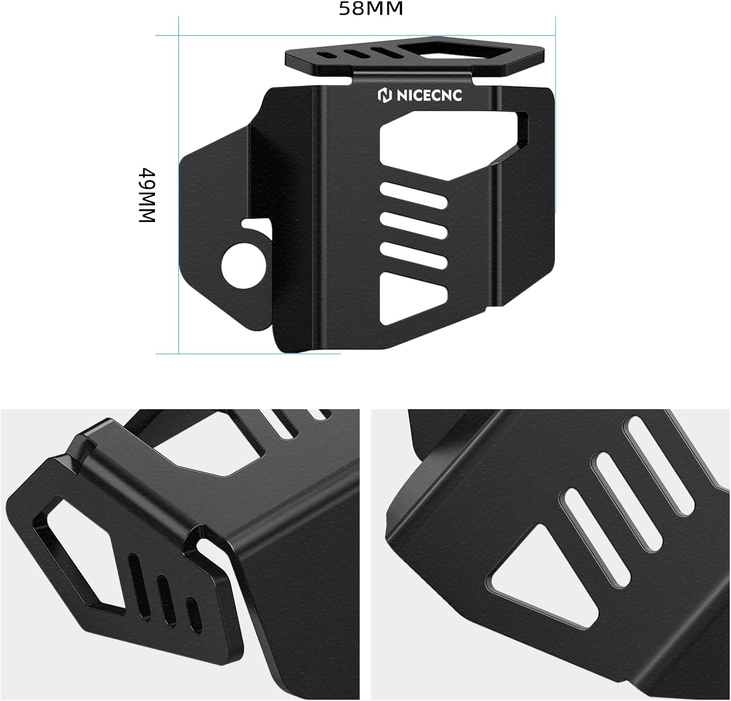 NICECNC Rear Oil Cup Cap Protector Cover Rear Brake Reservoir Guard Black Compatible with Harley Sportster S RH1250S 2021-2024, Replacement for 41700830