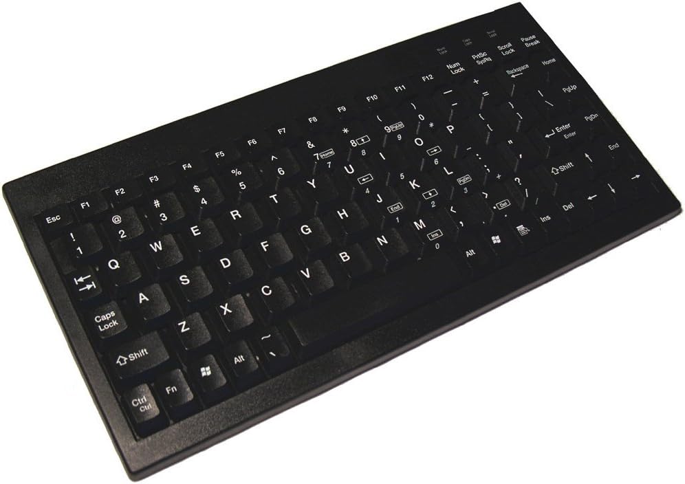 Adesso ACK-595UB - Mini USB Keyboard with Embedded Numeric Keypad,Black