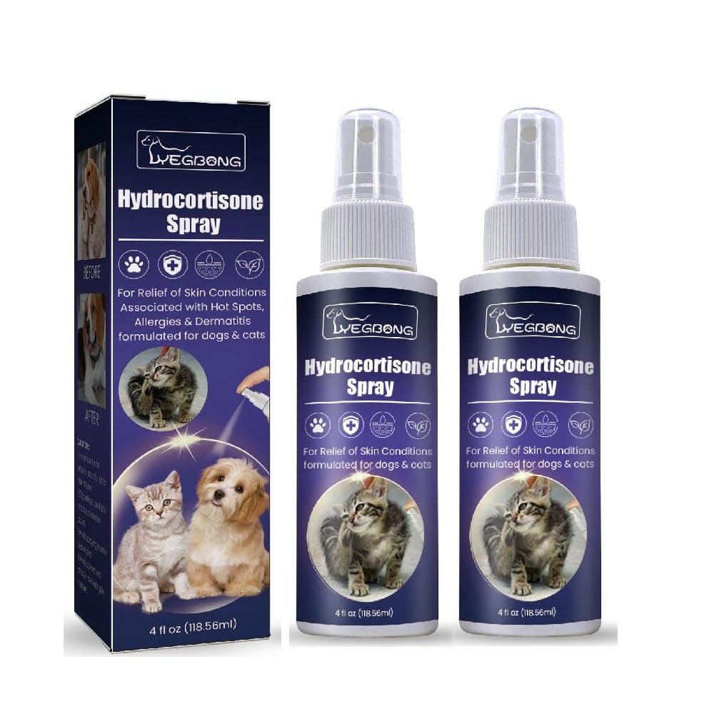 YuuFcy Anti Itch Spray For Dogs, Pet Skin Care, Pet Skin Relief Hydrocortisone Dogs Catsitch Relief Pet Cleaning Health Care Supply Skin Relief For Dogs Reduces Local Inflammation (2pcs)