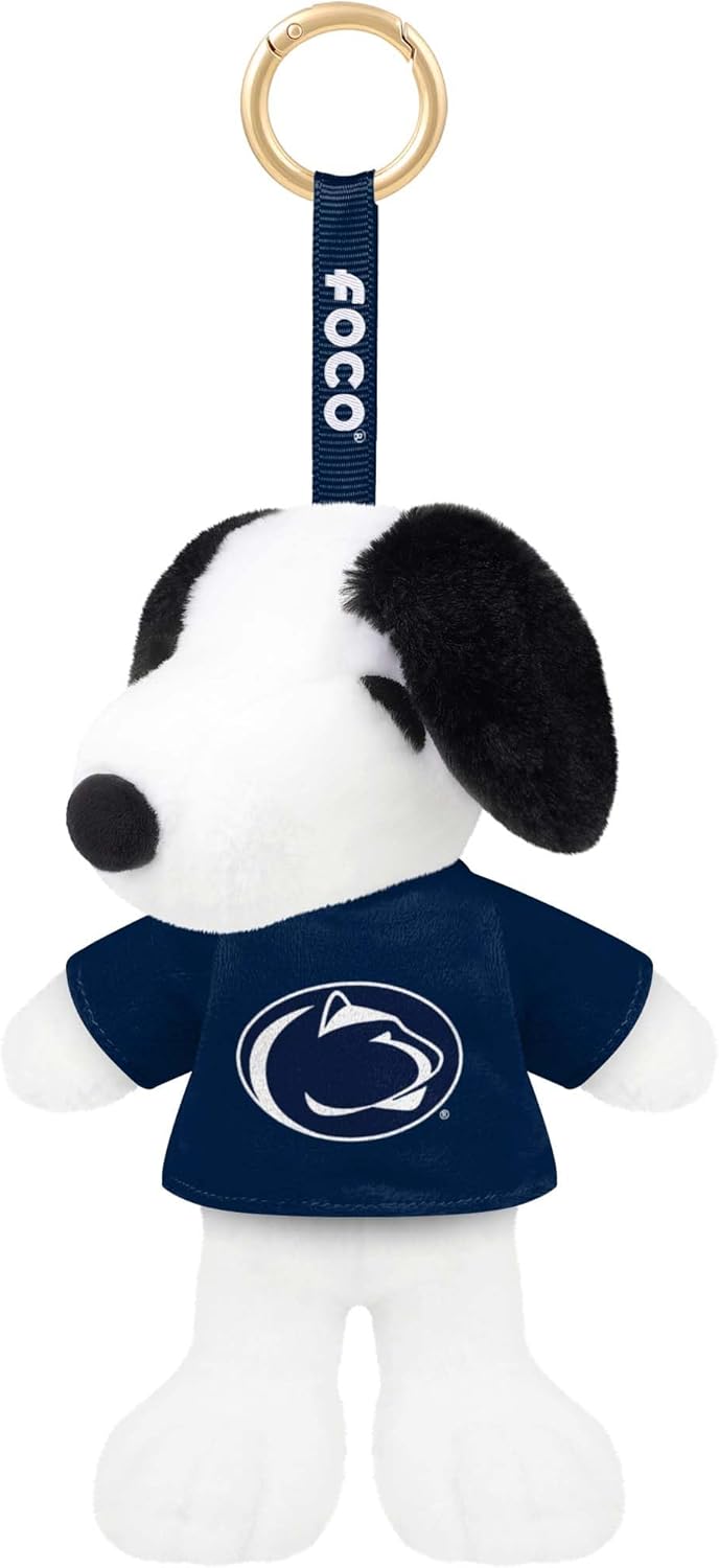 FOCO NCAA unisex-adult Ncaa Team Logo Plush Snoopy Peanuts Bag Charm Keychain