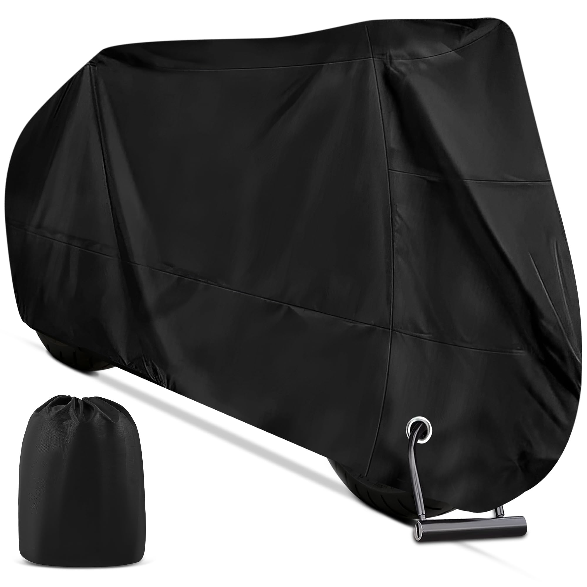 Funda Moto Impermeable Cubre Moto Impermeable Exterior Interior 210D Poliéster Capa Protector Lluvia UV Polvo Viento Nieve Excremento de Pájaro para Cubre Scooter Motocicleta (245x105x125cm)