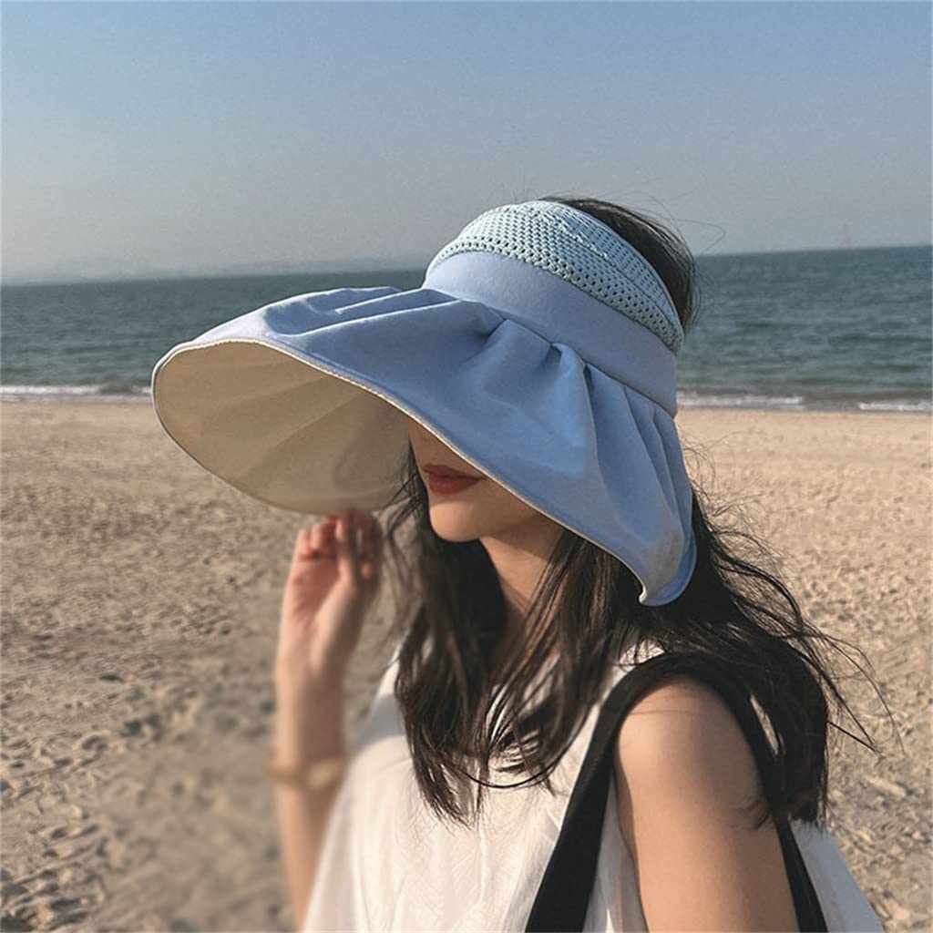 Cappello per Protezione Solare a Conchiglia Cappello da Sole Estivo Femminile Ombreggiato a Tesa Larga Cappello a Cilindro Vuoto Visiera Parasole