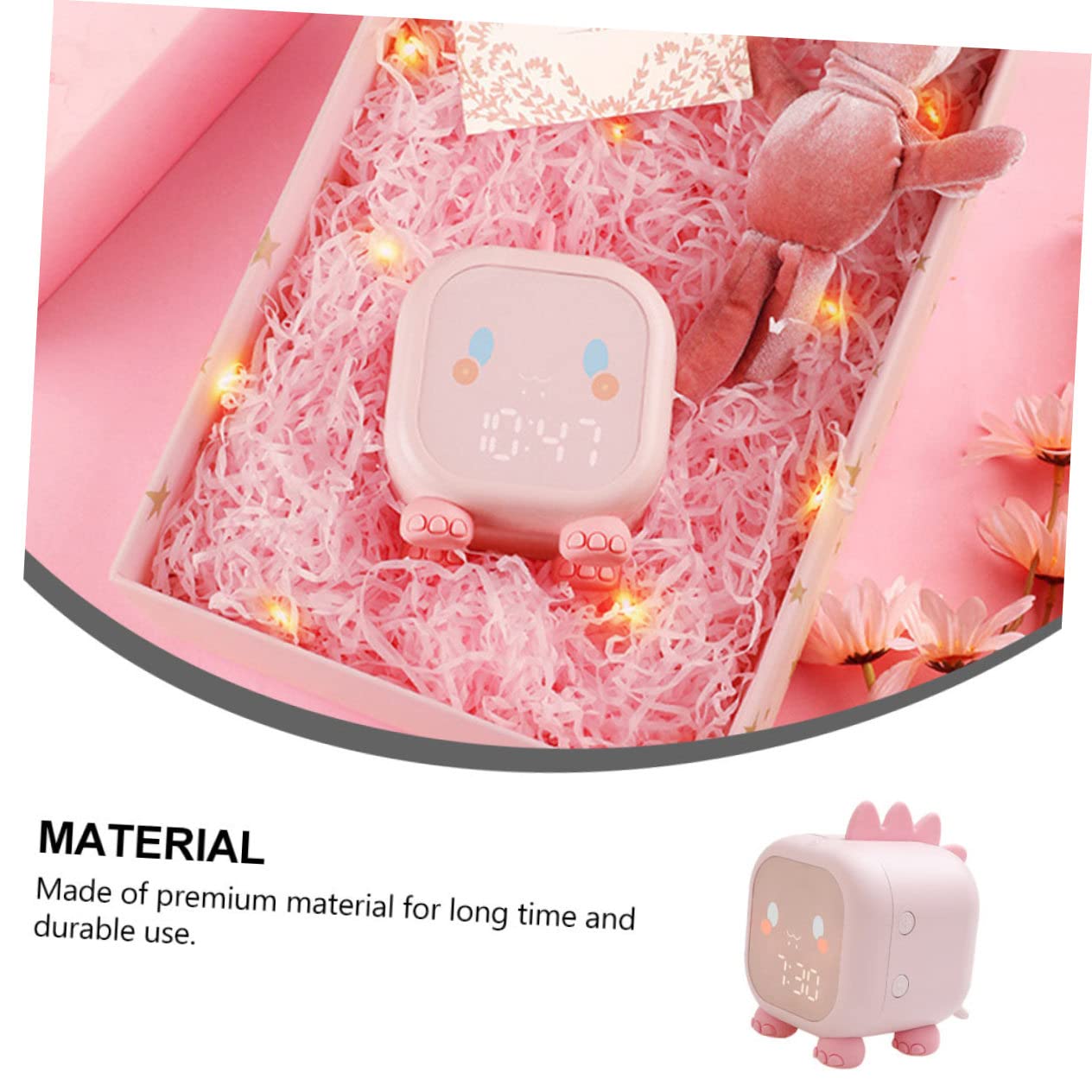 Despertador Digital USB de Silicona Rosa para Niños, 1 Pieza