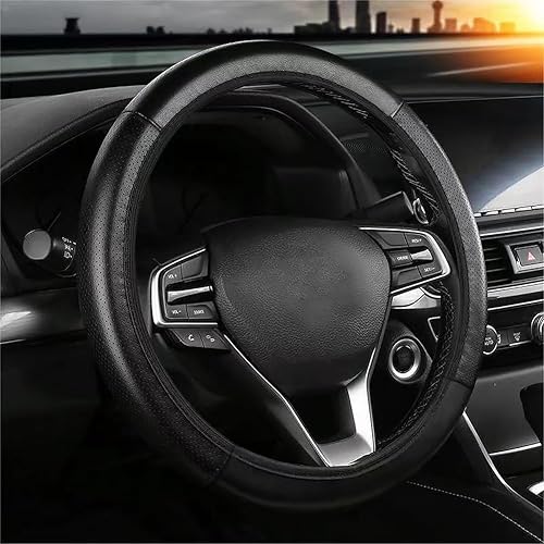 Funda elástica universal para volante de 15 pulgadas, funda de cuero de microfibra suave, transpirable, antideslizante, accesorios duraderos para