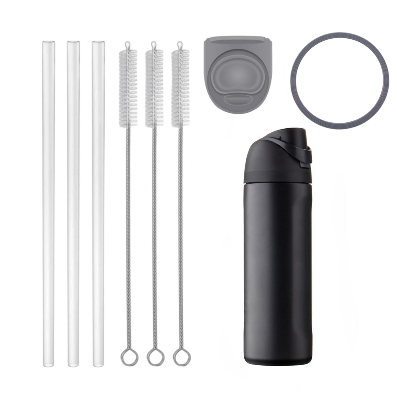Replacement Parts Kit For Owala FreeSip 24oz & 32oz Bottle - Includes Stopper, Seals, Straws, Brush & Tool